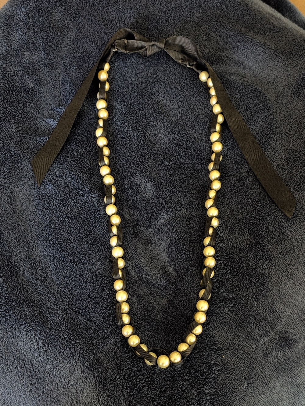 White Pearl Ribbon Necklace - Women Jewelry